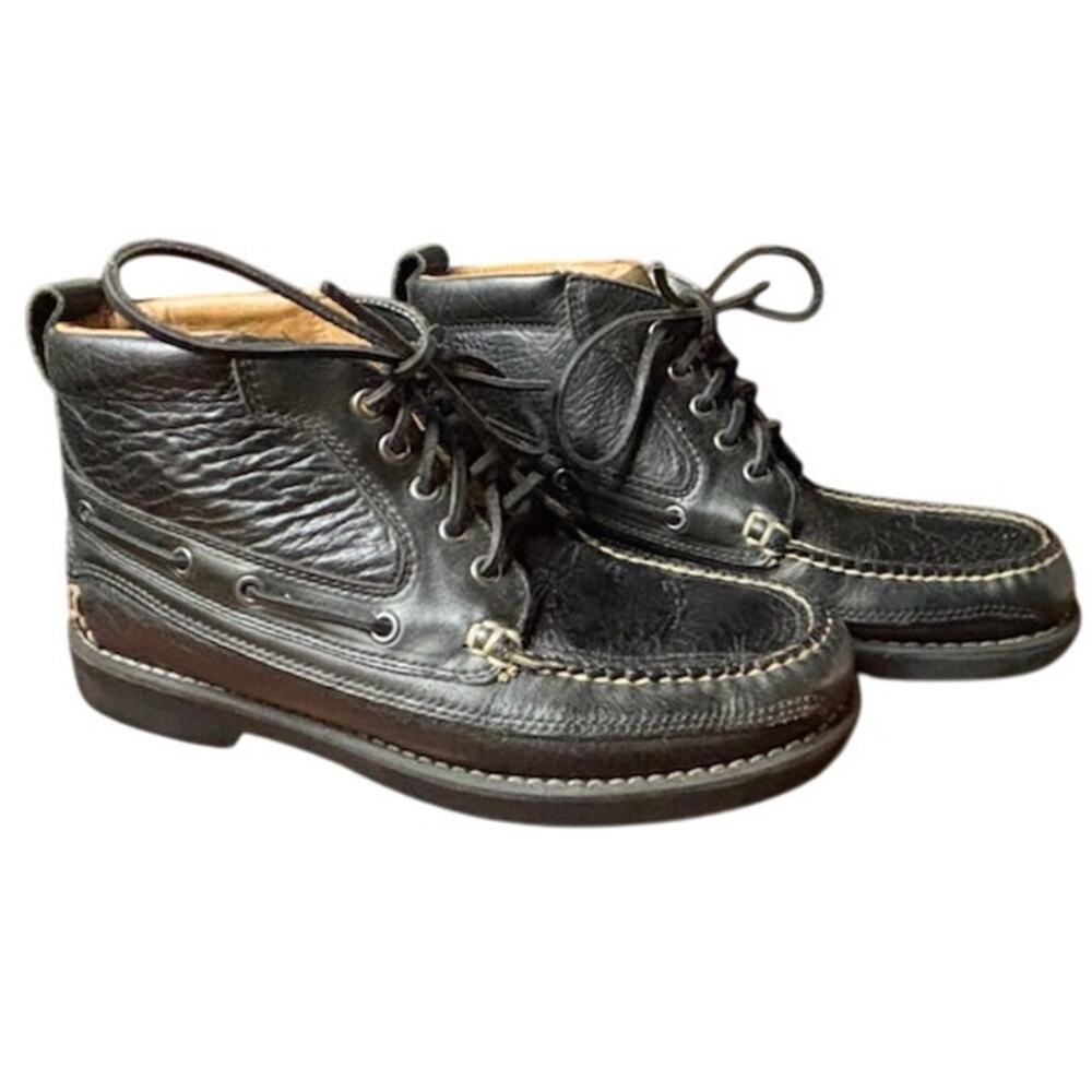 L. L. Bean Chukka Black Leather Boots Jackman Ranger Moccasin Men's Size 8.5 - Picture 5 of 13